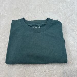 Carhartt Men's Loose Fit Long Sleeve Shirt Green Size M Cotton Graphic Logo‎